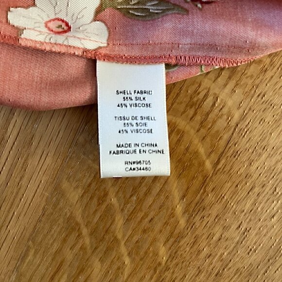 Rebecca Taylor Peach Lita Floral Silk Blend Blouse, Size 2 - Picture 5 of 6
